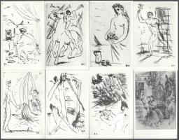 Szőnyi István és Borsos Miklós rézkarcokról készült fotók, 25 db 9x14 cm