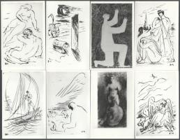 Szőnyi István és Borsos Miklós rézkarcokról készült fotók, 25 db 9x14 cm