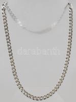 Ezüst (Ag) masszív lapos pancer nyaklánc, h: 49 cm, jelzett, nettó 26,6g