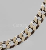 Ezüst (Ag) masszív lapos pancer nyaklánc, h: 49 cm, jelzett, nettó 26,6g