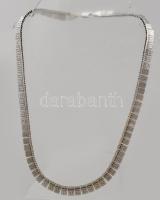 Ezüst (Ag) lamellás meandermintás nyakék, h: 44cm, jelzett, nettó 18,6g