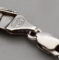 Ezüst (Ag) lamellás meandermintás nyakék, h: 44cm, jelzett, nettó 18,6g