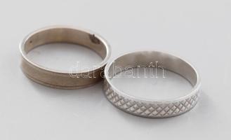 Ezüst (Ag) 2 darab gyűrű, m: 56,58, jelzett, nettó 4,5g