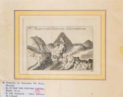 [Gutenstein vára] Pass und Vöstung Guetenstain Georg Matthias Vischer: Topographia Archiducatus Austriae 1672 kiadás alapján megjelent 1920-ban . Rézmetszet 15,5x10 cm Paszpartuban.