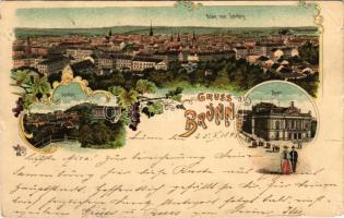 1898 (Vorläufer) Brno, Brünn; Theater, Spielberg / theatre, Spilberk castle. O.Z.M. Art Nouveau, floral, litho (EM)