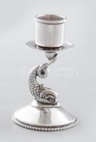 Ezüst (Ag) koi hal alakkal díszített gyertyatartó, m: 8 cm, jelzett, nettó 37,7g