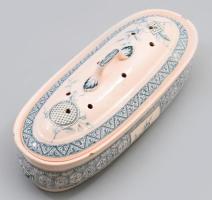 Villeroy &amp; Boch szecessziós fogkefetartó, jelzett, lepattanással, sérüléssel, h: 22,5 cm