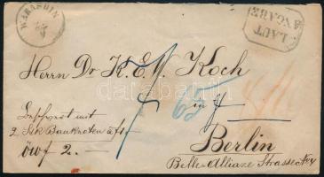 ~1858 Külföldre küldött értéklevél / Insured cover "WARASDIN" - Berlin