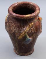 Szécsi Kerámia váza, jelzés nélkül, felületi sérüléssel, m: 17 cm