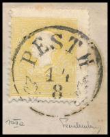 1859 2kr sárga II. nyomtatványon / on printed matter "PESTH" - "KUTTENBERG"