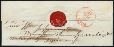 ~1855 9kr HP I. több látványos lemezhibával "NESZMÉLY", piros "WIEN" érkezési bé...