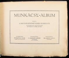 Munkácsy-album. Összeáll.: Abosy Gyula. Az életrajzot írta: Á. Makoldy József. Petrovics Elek előszavával. (Bp., 1927), Magyar Képzőművészek Egyesülete (Hornyánszky-ny.), 4 sztl. lev.+ 11 (hártyapapírral védett, fekete-fehér képtáblák) t. Kiadói harántalakú, zsinórfűzéses egészvászon-kötés, kissé kopottas borítóval, helyenként kissé foltos lapokkal, kis lapszéli sérülésekkel.