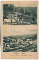 1935 Kovászna, Kovásznafürdő, Covasna; Izvorul Horgas, Comandau / Horgász-forrás, Komandó, fűrésztelep / mineral spring source, general view, sawmill, forest industry (EK)
