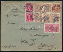 1899 Levél 9 db bélyeggel Bécsbe / Cover to Vienna with 9 stamps