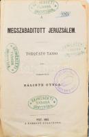 Toroquato Tasso: A megszabadított Jeruzsálem. Ford.: Bálinth Gyula. Pest, 1863., (Bécs, Jacob és Holzhausen-ny.), XVI+492 p. Sérült egészvászon kötés, könyvtári pecsétekkel, kijáró lappal.