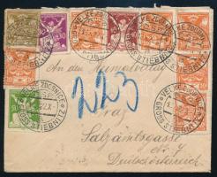 1922 Levél 10 db bélyeggel / Cover with 10 stamps