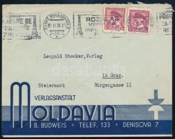 1938 Levél 2 db bélyeggel / Cover with 2 stamps to Graz
