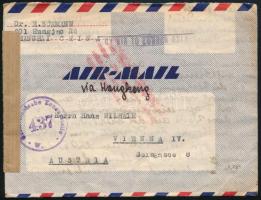 1947 Légi levél cenzúrázva Bécsbe / Airmail censored cover to Vienna