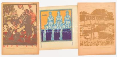 7 db linómetszet a Díszítőművészet c. lapból cca 1913. Lapméret 21x25 cm
Göröntsér-Greff Lajos, Muh...