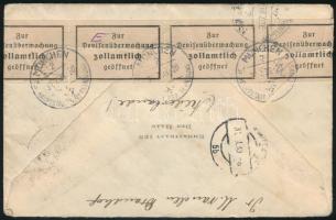 1939 Ajánlott cenzúrázott levél 7 db bélyeggel / Registered censored cover with 7 stamps