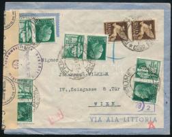 1942 Cenzúrázott levél 5 db bélyeggel Bécsbe / censored cover to Vienna with 6 stamps