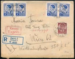 1940 Ajánlott expressz cenzúrázott levél / Registered express censored cover