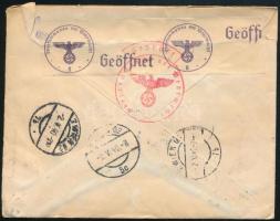 1940 Ajánlott expressz cenzúrázott levél / Registered express censored cover