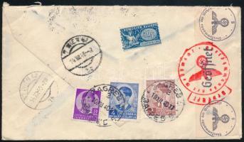 1940 Ajánlott cenzúrázott expressz levél / Registered censored express cover