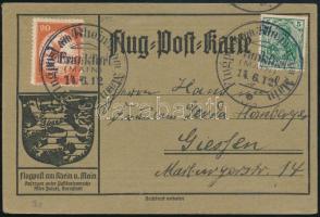 1912 Flugpost am Rhein und am Main alkalmi légi levelezőlap / Postcard