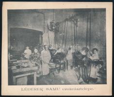 cca 1910 Léderer Samu cukrásztelepe. VIII. Tisza Kálmán tér. reklám kártya 16x13 cm