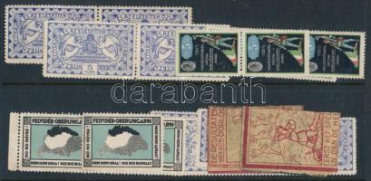 Irredenta és Hadsegélyező hivatal levélzáró bélyegek berakólapon