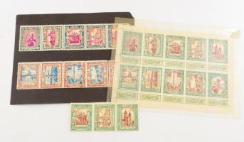 Egri Szent Imre kollégium adománybélyeg tízes kisív + 13 bélyeg