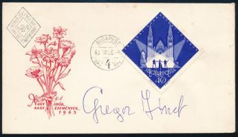 Gregor József (1940-2006) operaénekes aláírása 1963 opera FDC-n
