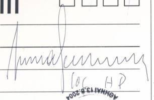 1994 Juan Antonio Samaranch (1920-2010) NOB elnök aláírása 2004 Athén olimpia bélyegzésű lapon