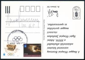 1994 Juan Antonio Samaranch (1920-2010) NOB elnök aláírása 2004 Athén olimpia bélyegzésű lapon