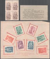 1942 Honvédkarácsony sor, 8 db klf segélybélyeg eredeti emléklapon, hozzá eredeti felhívással és egy...