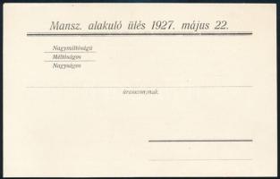 1927 MANSZ Magyar Asszonyok Nemzeti Szövetsége alakulóülésre szóló meghívó levelezőlap
