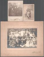 1862-1920 6 db vizitkártya, csoportkép, kabinetfotó, stb azonosításra váró személyekkel
