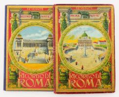 cc 1900 2 db Ricordo di Roma kihajtható üdvözlőlap 32-32 klf képpel. Jó állapotban