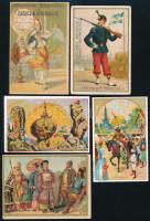 cca 1900 5 db litho kávés gyűjtőkártya