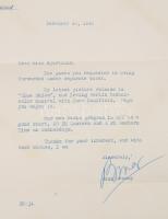 1946 Bing Crosby (1903-1977) amerikai színész, énekes saját kézzel aláírt fejléces levele, melyet fo...