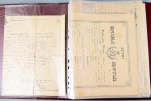 ca 1930-1950 Okmánygyűjtemény, sok városi illetékbélyeggel, igényes gyűrűs berakóban. kb 20 db