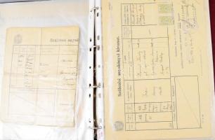 ca 1930-1950 Okmánygyűjtemény, sok városi illetékbélyeggel, igényes gyűrűs berakóban. kb 20 db