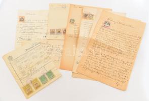 ca 1880-1920 10 db okmánybélyeges irat