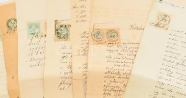 ca 1850-1890 10 db okmánybélyeges irat többféle kiadásból