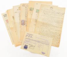ca 1850-1920 10 db okmánybélyeges és szignettás irat többféle kiadásból