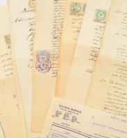 ca 1850-1920 10 db okmánybélyeges és szignettás irat többféle kiadásból