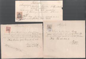 ca 1870-1920 10 db okmánybélyeges irat többféle kiadásból