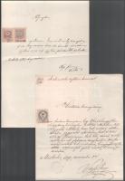 ca 1870-1920 10 db okmánybélyeges irat többféle kiadásból