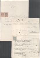 ca 1870-1920 10 db Miskolc környéki okmánybélyeges irat többféle kiadásból